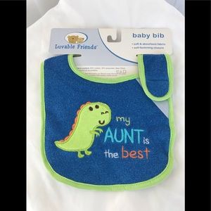 Baby Bib. My Aunt is the Best!  Dinosaur